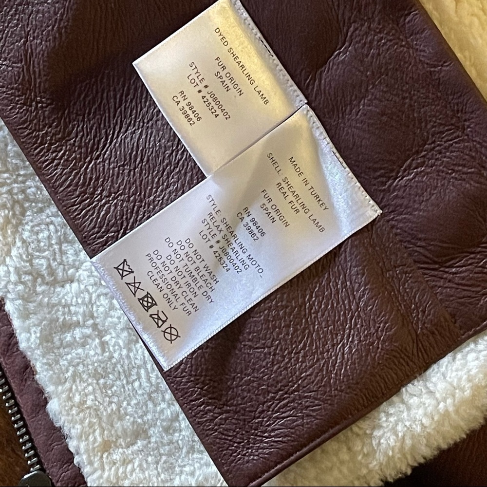 Theory crop genuine lamb shearling moto relax jacket - Picture 9 of 15